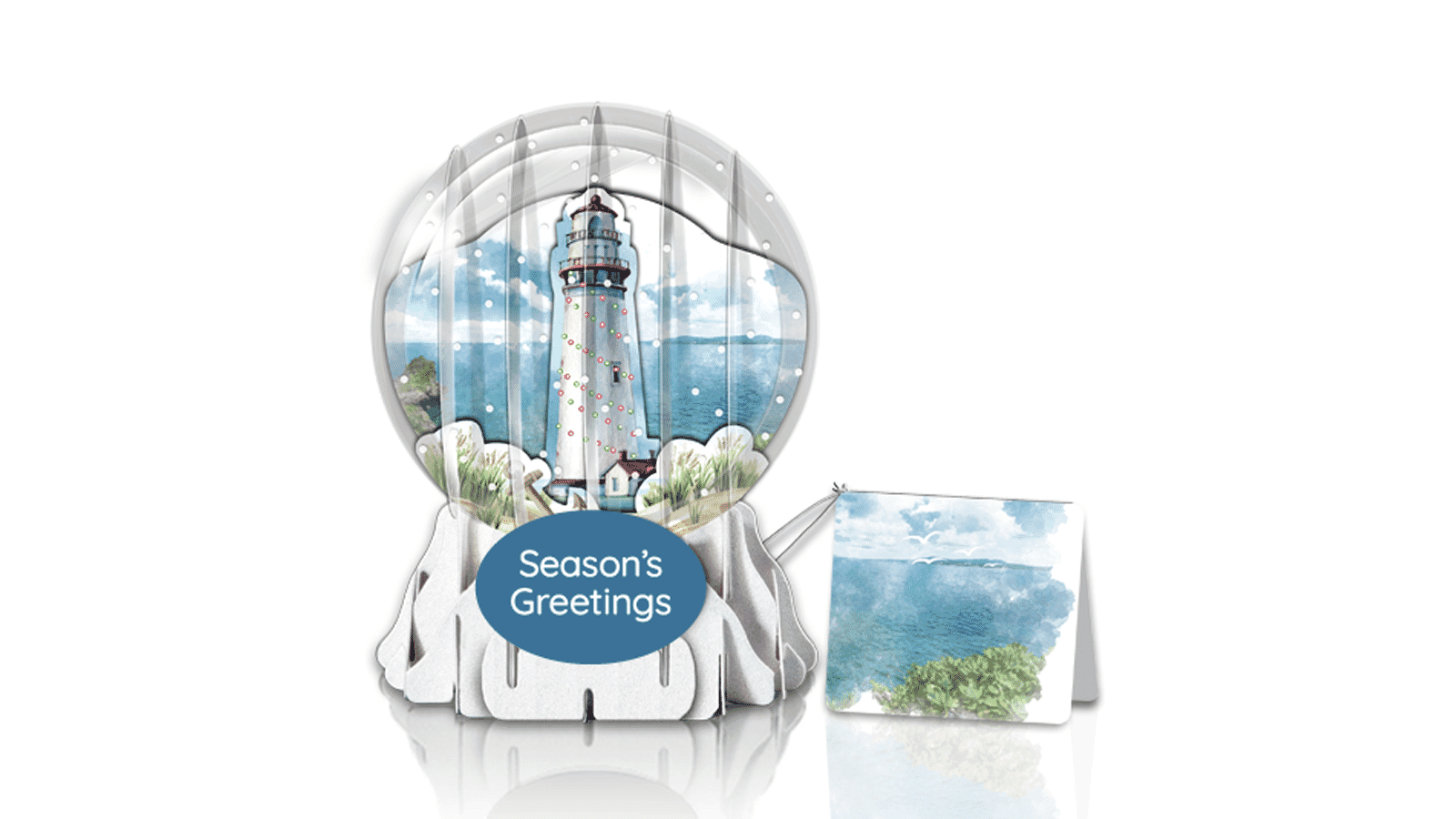 Lighthouse Point 3" Globe Greeting Card