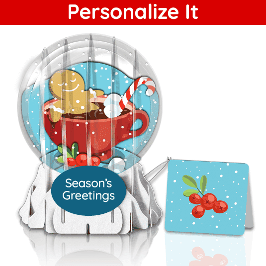 Cookies, Candy 'n Cocoa 3" Globe Greeting Card