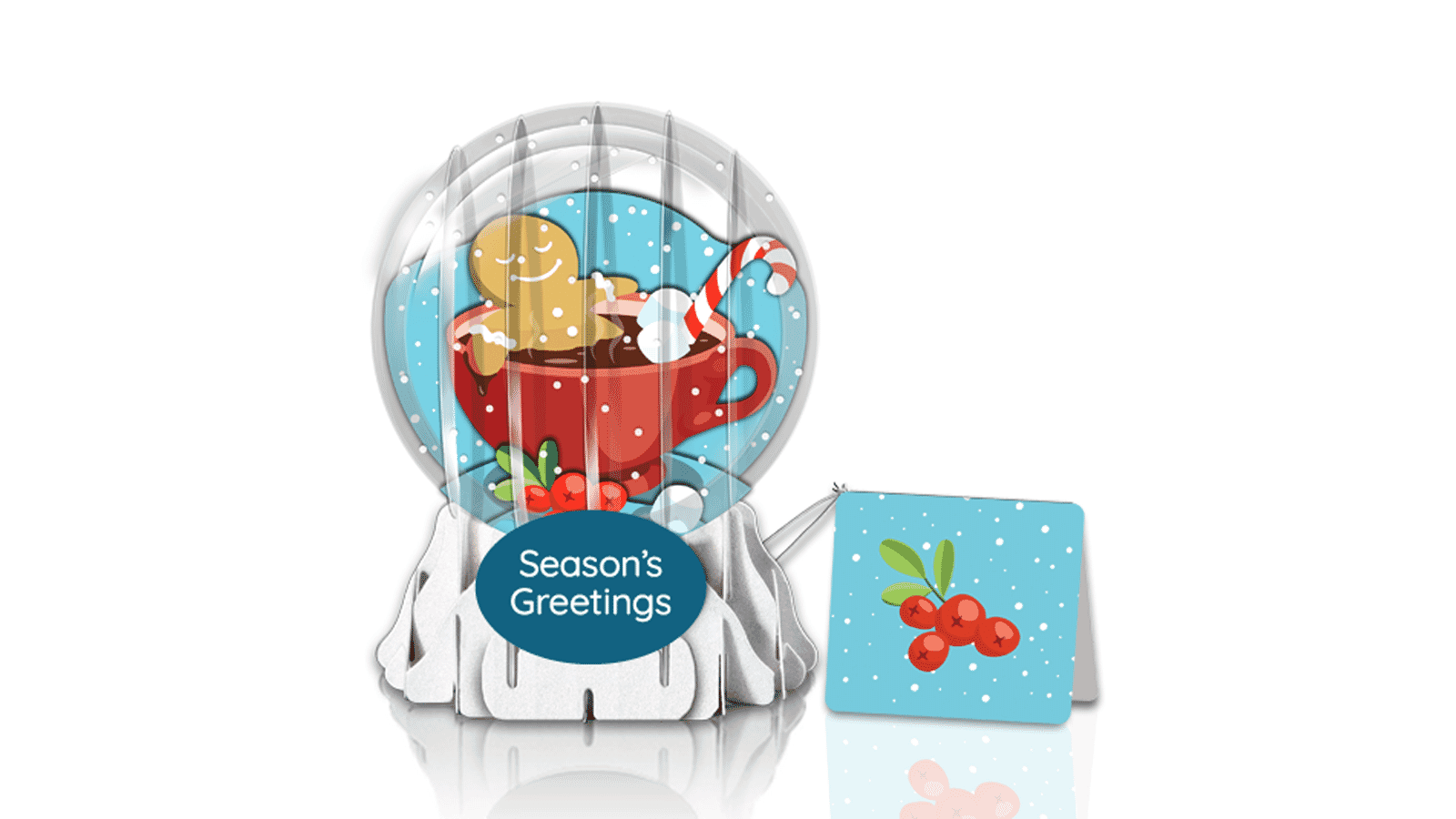 Cookies, Candy 'n Cocoa 3" Globe Greeting Card