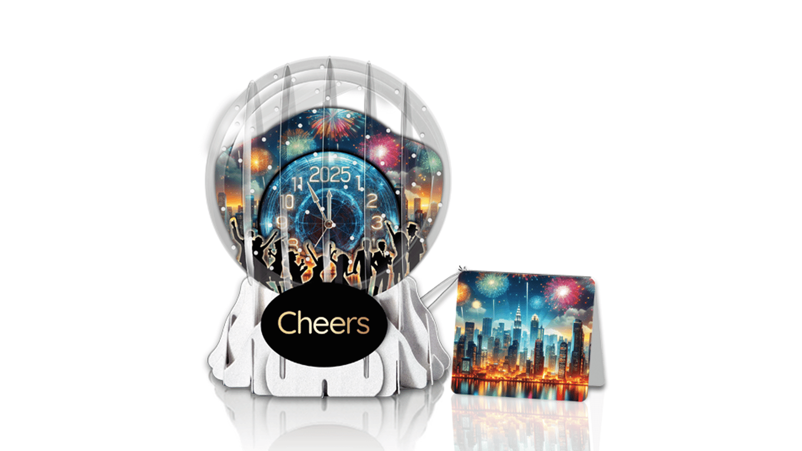 New Year's Wishes 3" Globe Greeting Card