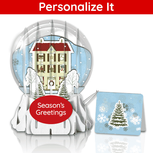 Victorian Holiday 3" Globe Greeting Card