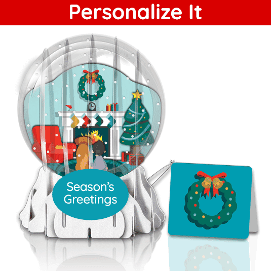Fireplace Glow Globe Greeting Card