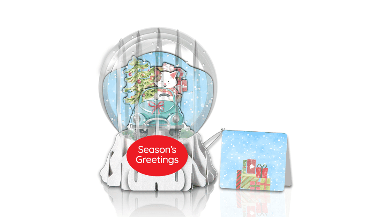 Kitty Vacation Globe Greeting Card