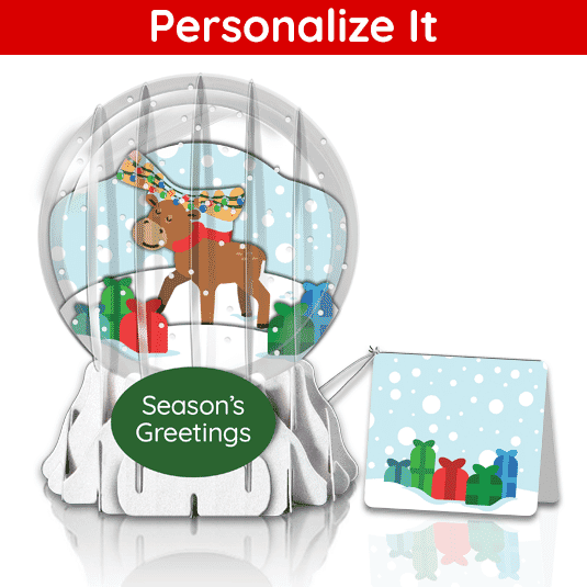 Moose Lights Globe Greeting Card