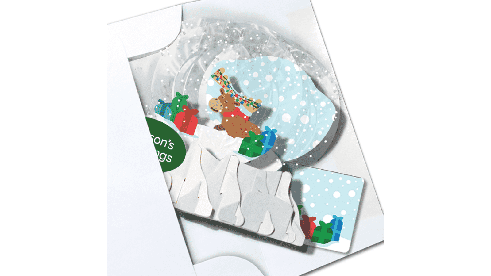 Moose Lights Globe Greeting Card