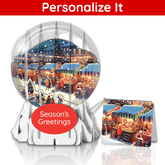 Holiday Market 3" Globe Greeting Card