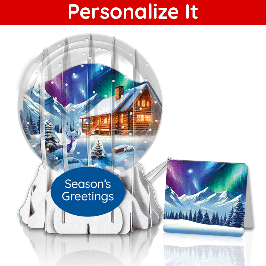 Northern Lights 3" Globe Greeting Card