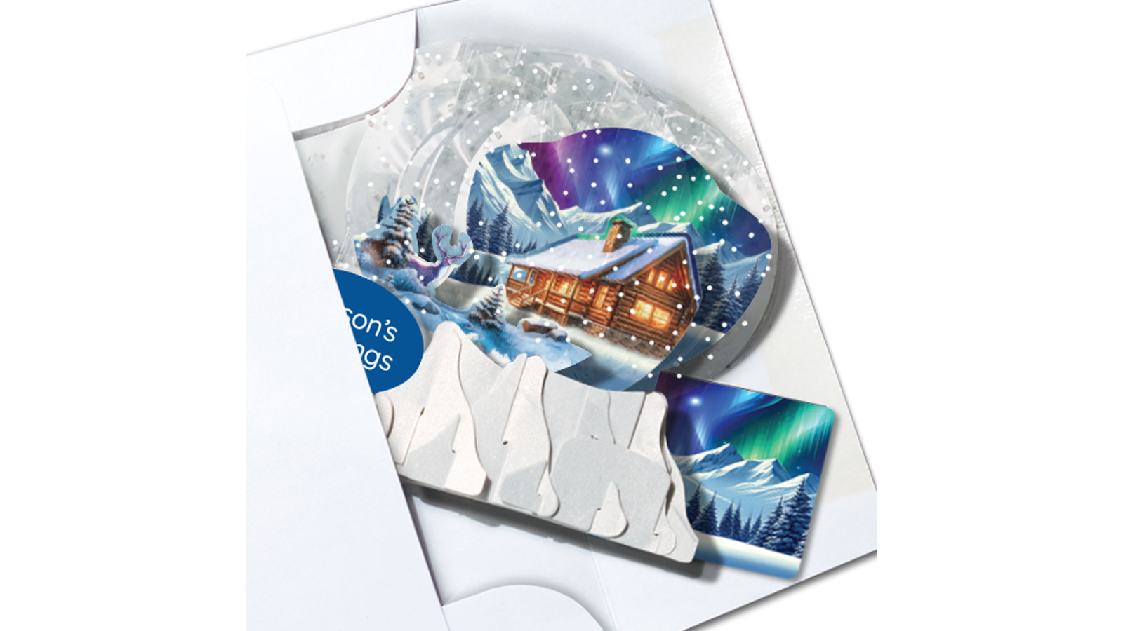 Northern Lights 3" Globe Greeting Card