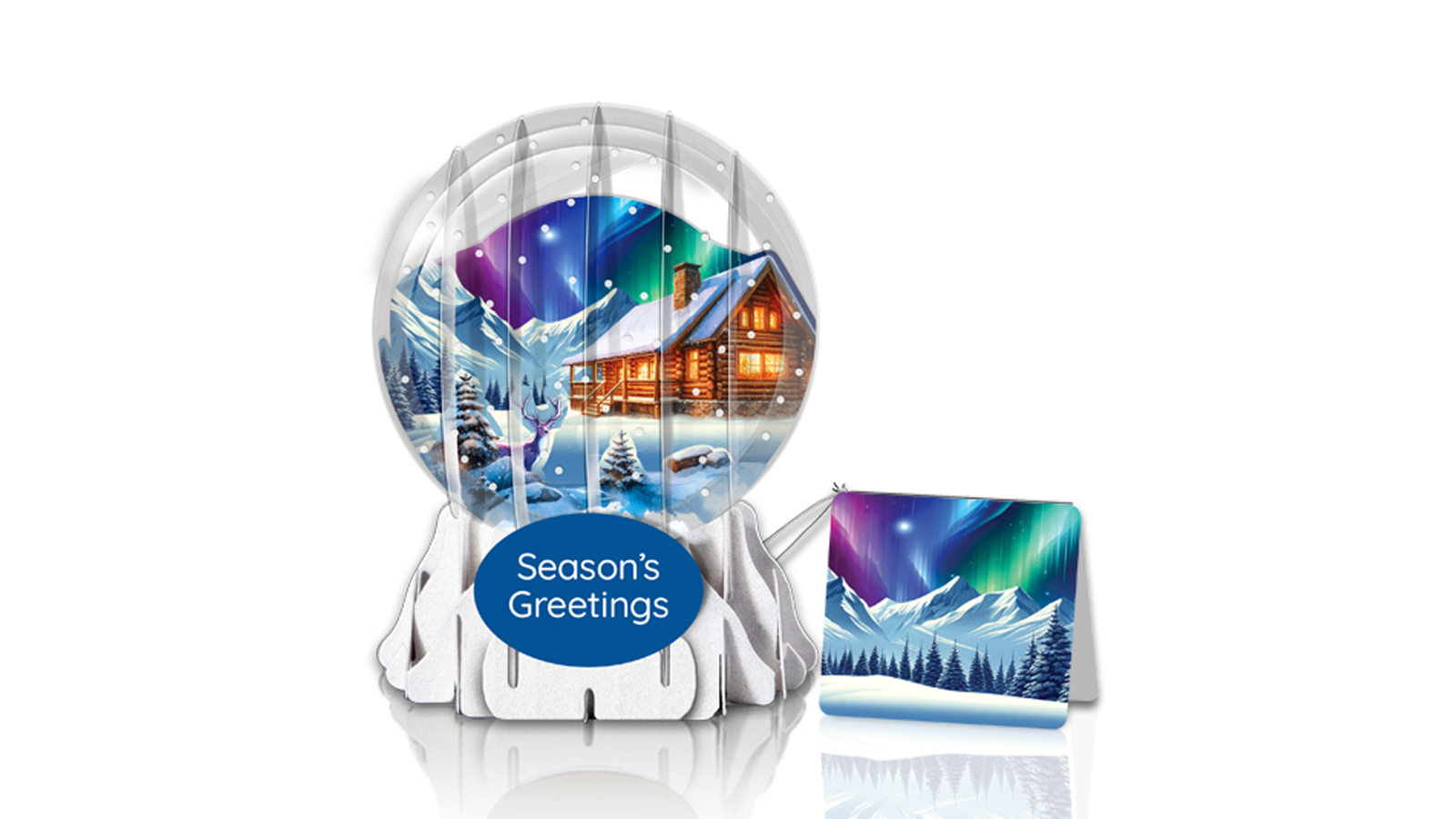 Northern Lights 3" Globe Greeting Card