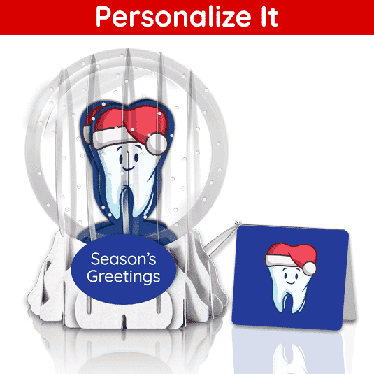 Tooth Gleam 3" Globe Greeting Card