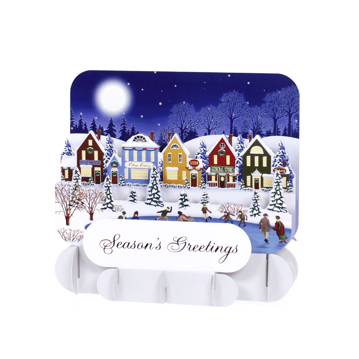  Quaint Winter Village Standout Greeting Card