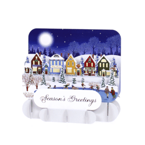 Quaint Winter Village Standout Greeting Card
