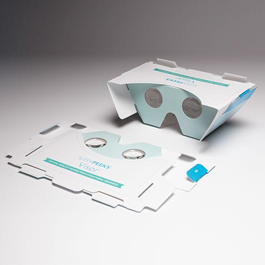 Sleek Peeks Virtual Reality Viewer with Visor Over Lenses