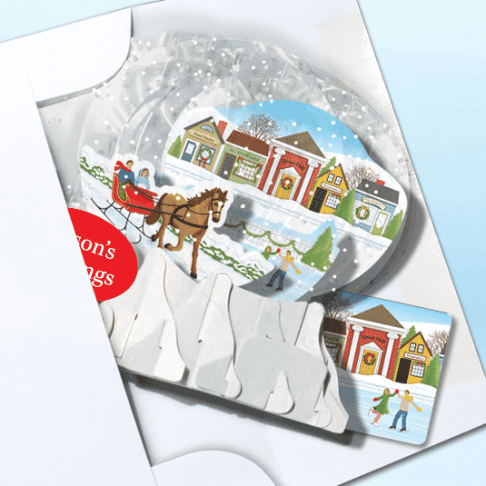 Sleigh Ride 3" Globe Greeting Card