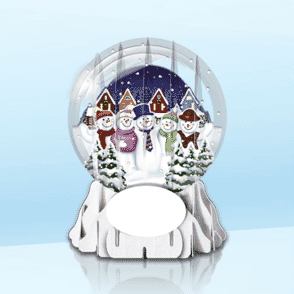 Snowmen 3" Globe Greeting Card (3" x 3" x 4") (Sample)