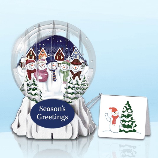 Snowmen 3" Globe Greeting Card