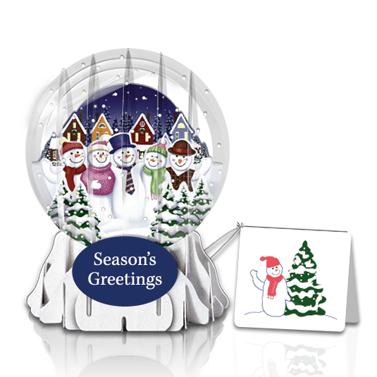 Snowmen 3" Globe Greeting Card