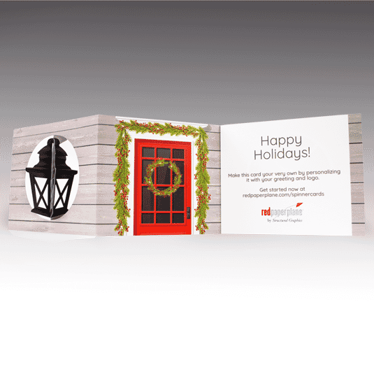 Rustic Glow Lantern Spinner Holiday Card (6.625" x 4.875") (Sample)