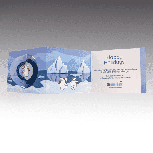 Polar Bears Circle Spinner Holiday Card (Sample)