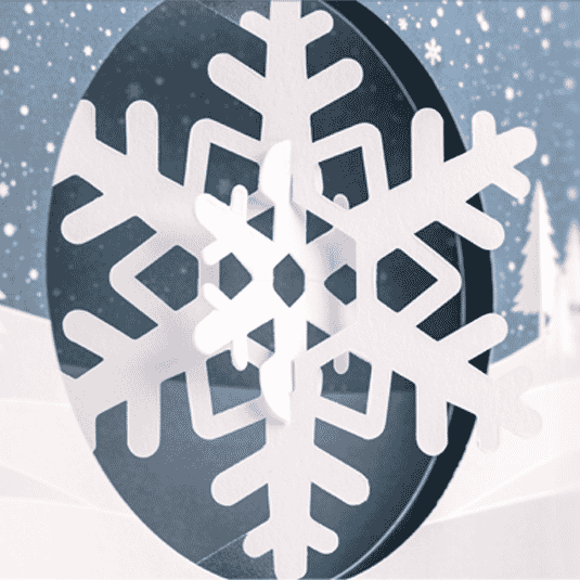 Red Truck Snowflake Spinner Holiday Card