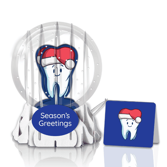 Tooth Gleam 3" Globe Greeting Card