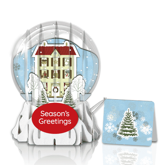Victorian Holiday 3" Globe Greeting Card