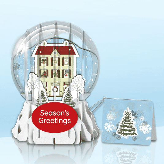 Victorian Holiday 3" Globe Greeting Card