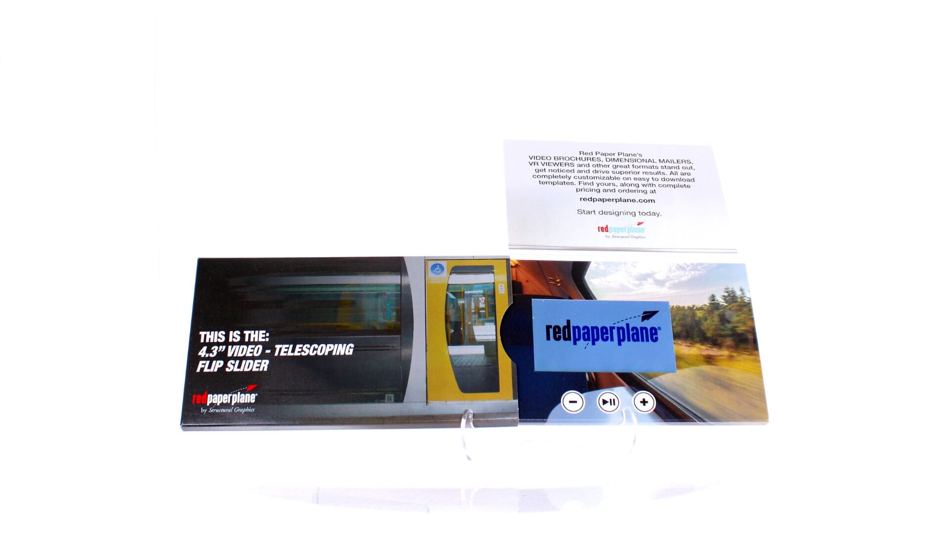 4.3" Video Brochure - Telescoping Flip Slider - Flex Save