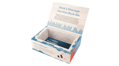 【earBOOKS】MESSAGE IN A BOX Small Well Box Mailer with Sound | Interactive Custom Packaging