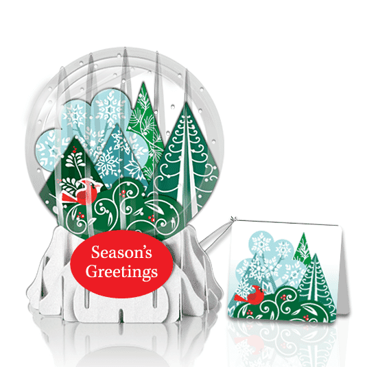 Whimsical Forest 3" Globe Greeting Card