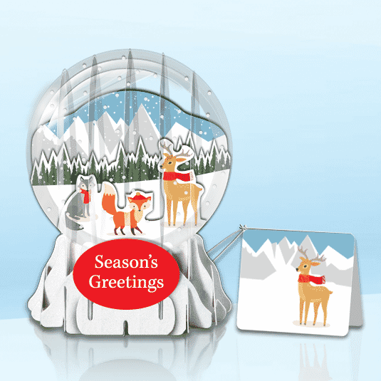 Winter Forest 3" Globe Greeting Card