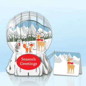 Winter Forest 3" Globe Greeting Card