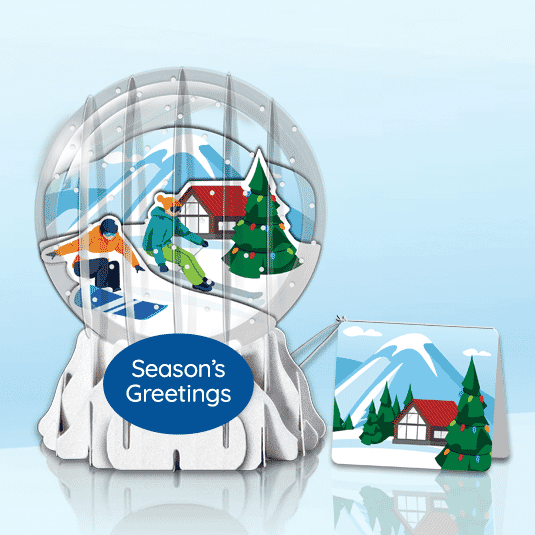 Winter Playland Globe Greeting Card (3" x 3" x 4") (Sample)