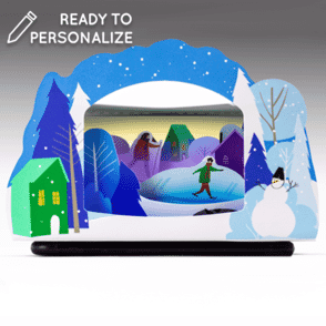 Winter Village Lightbox Greeting Card