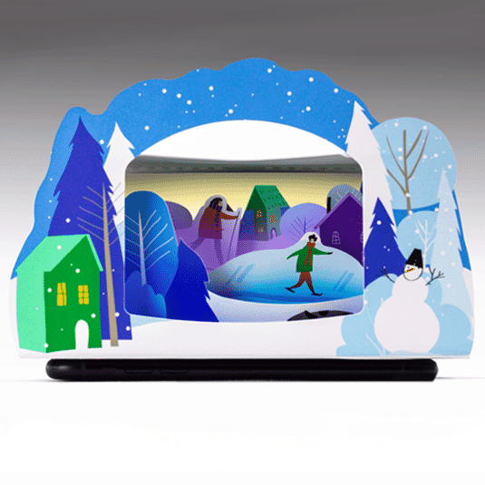 Winter Village Lightbox Greeting Card (6.875" x 4.5" x 2.75") (Sample)