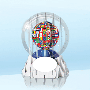 World Flags 3" Globe Greeting Card (3" x 3" x 4") (Sample)